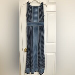 Max Studio Blue and White Patterned Dress